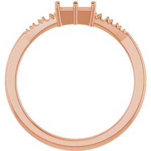 10K Rose Gold 5x3 mm Straight Baguette Ring Mounting – image 4