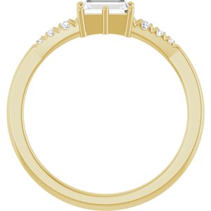 10K Yellow Gold 5x3 mm Straight Baguette Ring Mounting – image 3