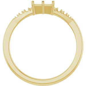 10K Yellow Gold 5x3 mm Straight Baguette Ring Mounting – image 4