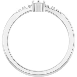 10K White Gold 3.2 mm Round Ring Mounting – image 4