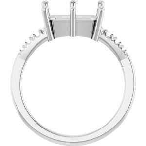Sterling Silver 10x7 mm Emerald Ring Mounting – image 4