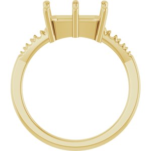 18K Yellow Gold 10x7 mm Emerald Ring Mounting – image 4
