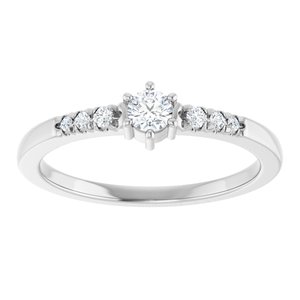 10K White Gold 3.2 mm Round Ring Mounting – image 5