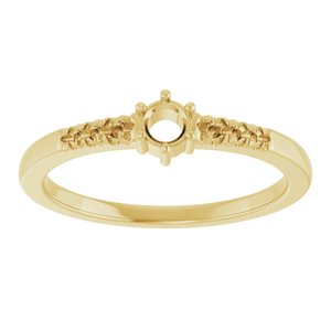 10K Yellow Gold 3.2 mm Round Ring Mounting – image 6