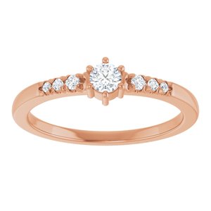 10K Rose Gold 3.2 mm Round Ring Mounting – image 5