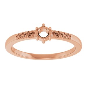 14K Rose Gold 3.2 mm Round Ring Mounting – image 6