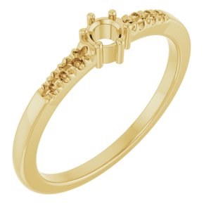 14K Yellow Gold 3.2 mm Round Ring Mounting – image 2