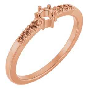 10K Rose Gold 3.2 mm Round Ring Mounting – image 2