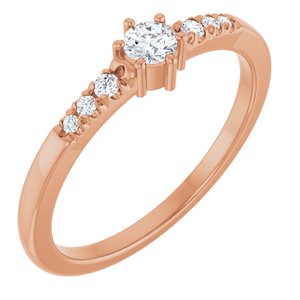 10K Rose Gold 3.2 mm Round Ring Mounting