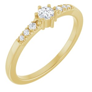 10K Yellow Gold 3.2 mm Round Ring Mounting