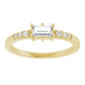 14K Yellow Gold 5x3 mm Straight Baguette Ring Mounting – image 5