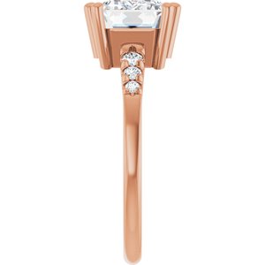 14K Rose Gold 10x7 mm Emerald Ring Mounting – image 7