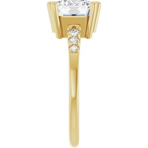 18K Yellow Gold 10x7 mm Emerald Ring Mounting – image 7