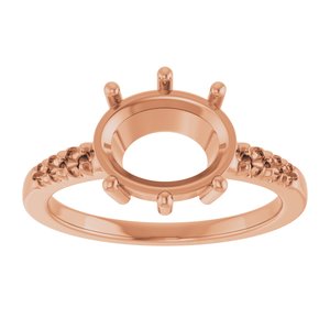 10K Rose Gold 10x8 mm Oval Ring Mounting – image 6