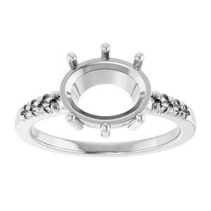 Platinum 10x8 mm Oval Ring Mounting – image 6