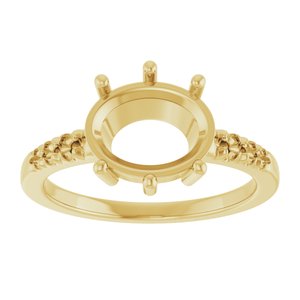 10K Yellow Gold 10x8 mm Oval Ring Mounting – image 6