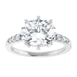 18K White Gold 10x8 mm Oval Ring Mounting – image 5