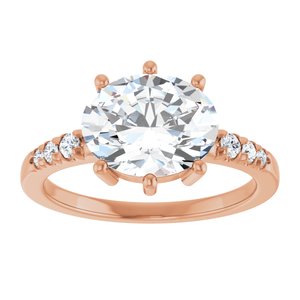 10K Rose Gold 10x8 mm Oval Ring Mounting – image 5