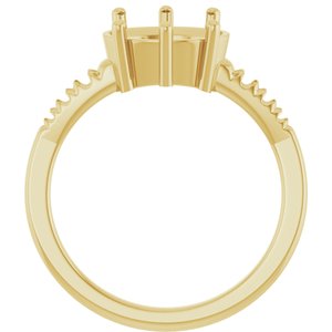 10K Yellow Gold 10x8 mm Oval Ring Mounting – image 4
