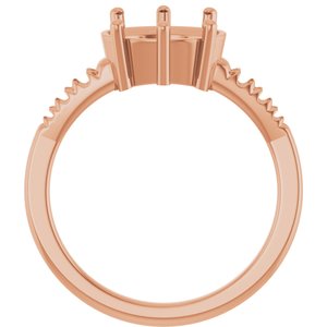 10K Rose Gold 10x8 mm Oval Ring Mounting – image 4
