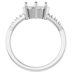 14K White Gold 10x8 mm Oval Ring Mounting – image 4