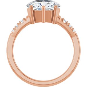 18K Rose Gold 10x8 mm Oval Ring Mounting – image 3