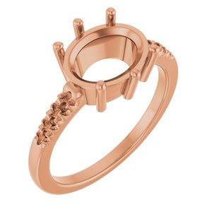 10K Rose Gold 10x8 mm Oval Ring Mounting – image 2