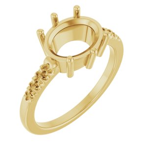 14K Yellow Gold 10x8 mm Oval Ring Mounting – image 2