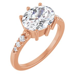 14K Rose Gold 10x8 mm Oval Ring Mounting