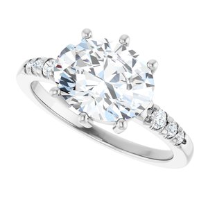 10K White Gold 10x8 mm Oval Ring Mounting – image 8