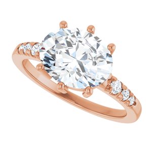14K Rose Gold 10x8 mm Oval Ring Mounting – image 8