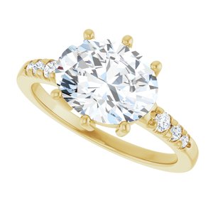 10K Yellow Gold 10x8 mm Oval Ring Mounting – image 8