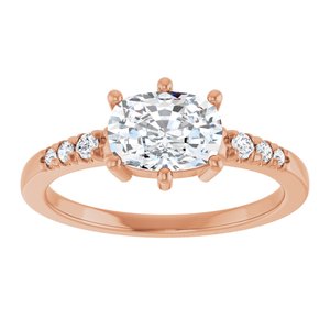 18K Rose Gold 7.5x5.5 mm Elongated Cushion Ring Mounting – image 5