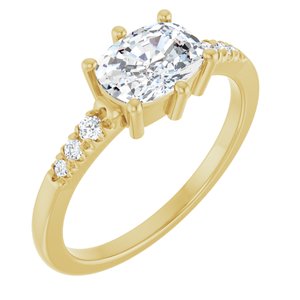 10K Yellow Gold 7.5x5.5 mm Elongated Cushion Ring Mounting