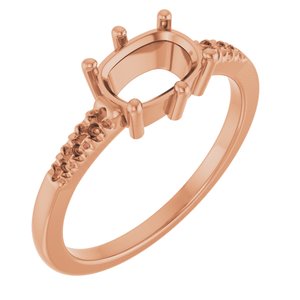 18K Rose Gold 7.5x5.5 mm Elongated Cushion Ring Mounting – image 2