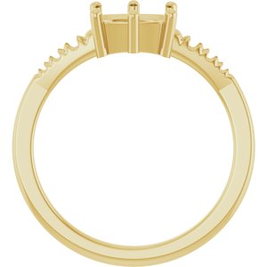10K Yellow Gold 7.5x5.5 mm Elongated Cushion Ring Mounting – image 4