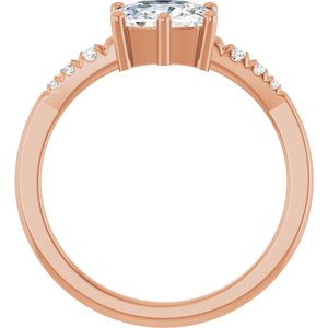 10K Rose Gold 7.5x5.5 mm Elongated Cushion Ring Mounting – image 3