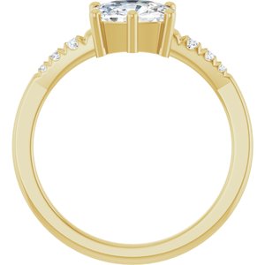 10K Yellow Gold 7.5x5.5 mm Elongated Cushion Ring Mounting – image 3