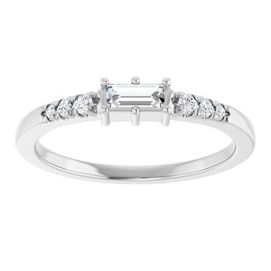 Sterling Silver 4.5x2 mm Straight Baguette Ring Mounting – image 5