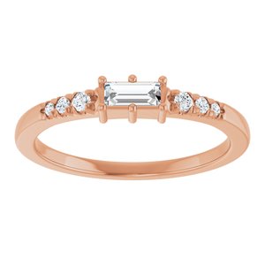 10K Rose Gold 4.5x2 mm Straight Baguette Ring Mounting – image 5
