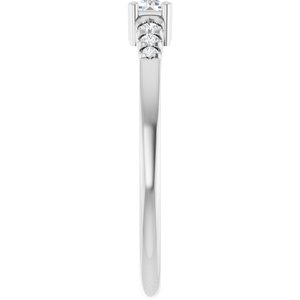 14K White Gold 4.5x2 mm Straight Baguette Ring Mounting – image 7