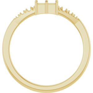 10K Yellow Gold 4.5x2 mm Straight Baguette Ring Mounting – image 4