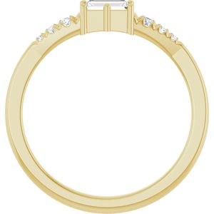 18K Yellow Gold 4.5x2 mm Straight Baguette Ring Mounting – image 3