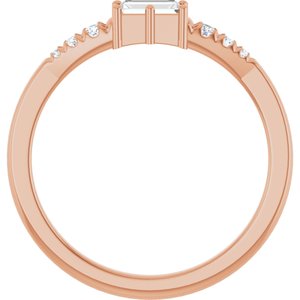 10K Rose Gold 4.5x2 mm Straight Baguette Ring Mounting – image 3