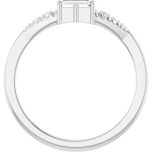 14K X1 White Gold 4.5x2 mm Straight Baguette Ring Mounting – image 3