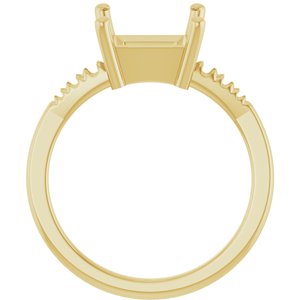 10K Yellow Gold 7.5x7.5 mm Square Ring Mounting – image 4