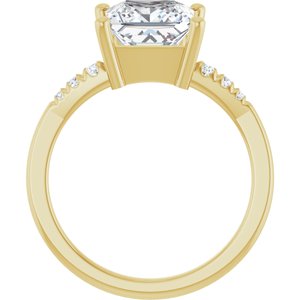 18K Yellow Gold 7.5x7.5 mm Square Ring Mounting – image 3