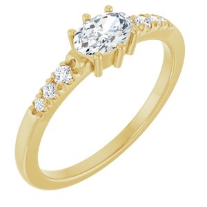 10K Yellow Gold 6x4 mm Oval Ring Mounting