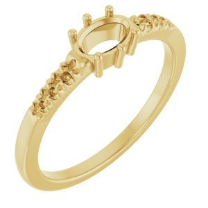 14K Yellow Gold 6x4 mm Oval Ring Mounting – image 2