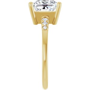 10K Yellow Gold 7.5x7.5 mm Square Ring Mounting – image 7